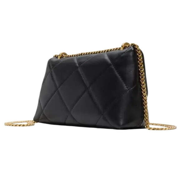 Ted Baker London Ginette quilted leather 2 way bag in black and gold new - Picture 2 of 3